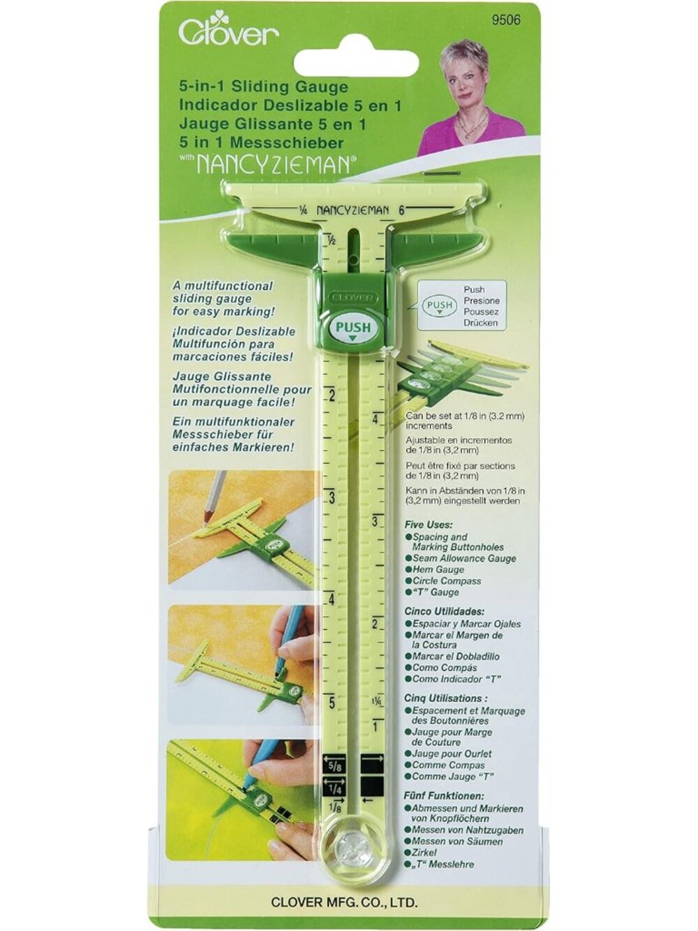 5 in 1 Sliding Gauge with Nancy Zieman, 9.13 x 4 x 0.38